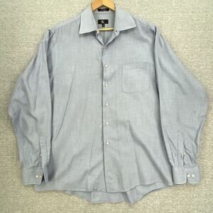 Calvin Klein Shirt Mens 17 Extra Large Blue Button Up Long Sleeve Workwear